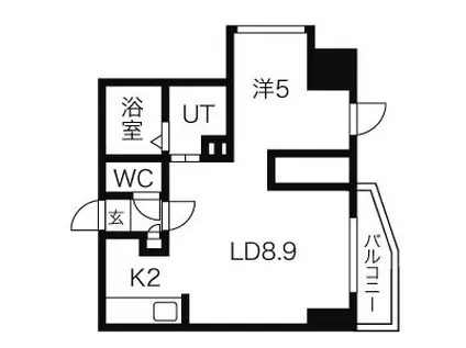 マハトゥール伏見(1LDK/6階)の間取り写真