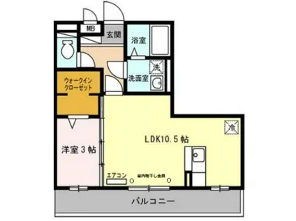 セジュール白浜 B棟(1LDK/2階)の間取り写真