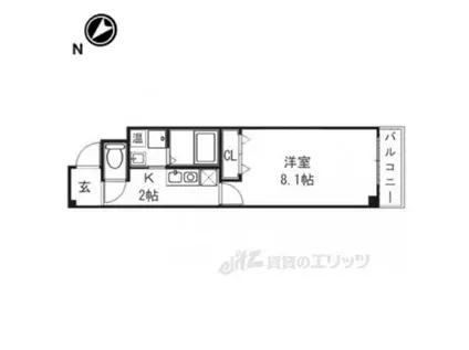 ドミール・ときめき坂(1K/2階)の間取り写真