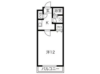 サンライズ高畑(1K/6階)の間取り写真