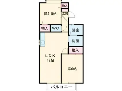 フォーマルハウトPSA(2LDK/1階)の間取り写真