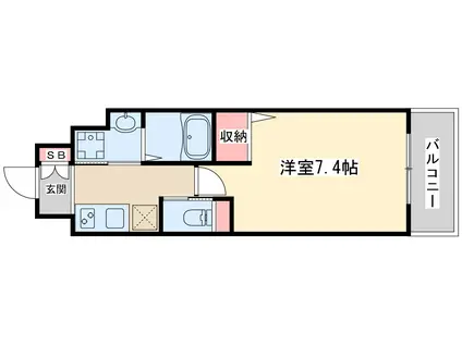 プレイシズ シンオオサカ(1K/10階)の間取り写真