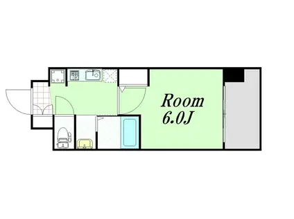 エステムコート大阪ウエストII(1K/6階)の間取り写真