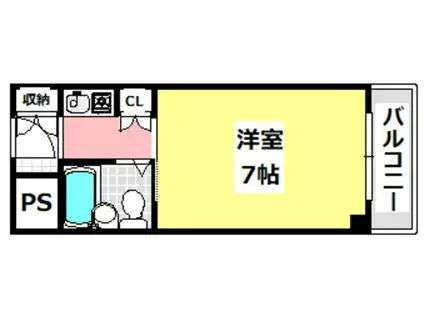 カーサ茨木(1K/3階)の間取り写真