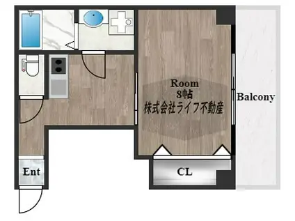 クイーンライフ今里(1K/5階)の間取り写真