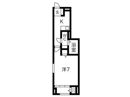 A LA DEL CIEROI(1K/1階)の間取り写真