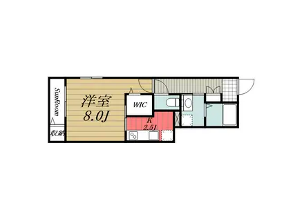 メゾンカルム (1K/1階)の間取り写真