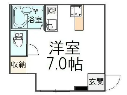 サニースポットII(ワンルーム/1階)の間取り写真