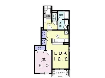 アーバンヒルズII号館(1LDK/1階)の間取り写真