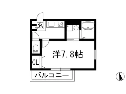 アムールトロワISHIBASHI(1K/1階)の間取り写真
