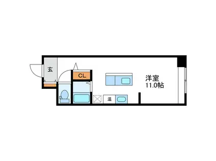 CROSS POINT クロスポイント(ワンルーム/7階)の間取り写真