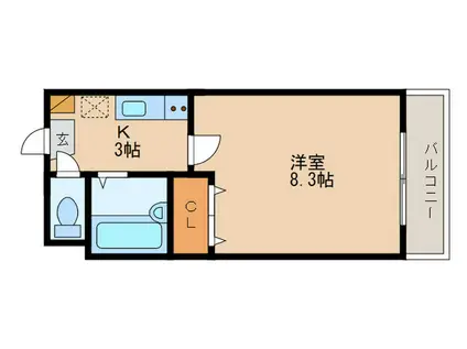 モア草津(1K/3階)の間取り写真