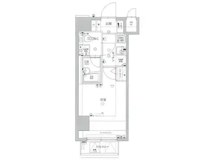 プレステージ新板橋(1K/5階)の間取り写真