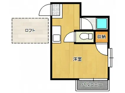 グランドヒル(ワンルーム/1階)の間取り写真