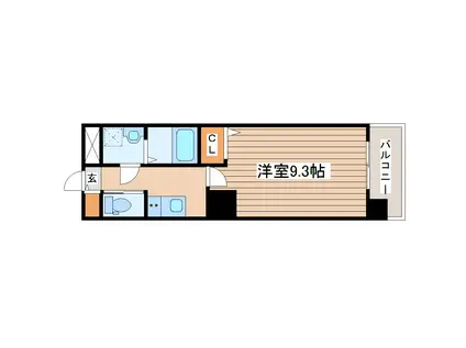 アスコット宮城野(1K/2階)の間取り写真