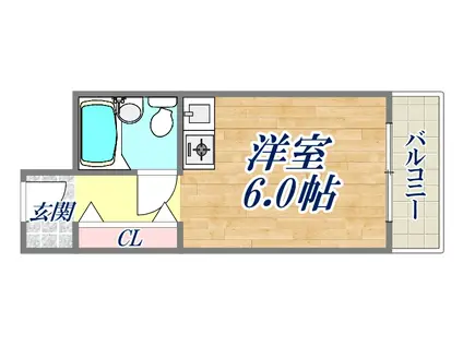 モンシャンブル(ワンルーム/3階)の間取り写真