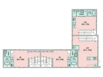 プラスアーバン東中野(2DK/2階)の間取り写真