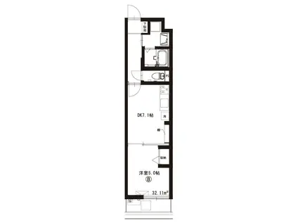 志幸71MORGAN(1DK/2階)の間取り写真