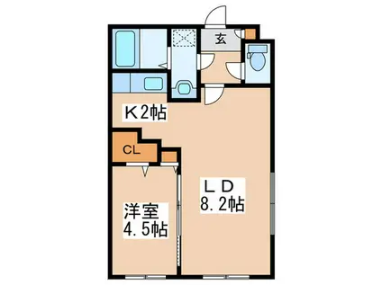ECOA福住(1LDK/3階)の間取り写真