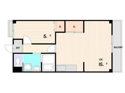 プラージュ御崎(1LDK/2階)の間取り写真