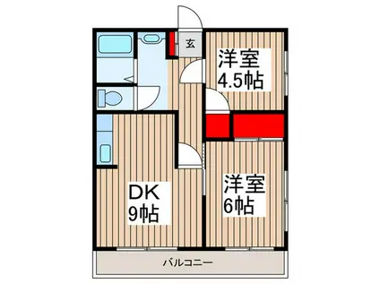 ハイム粕谷第3(2DK/1階)の間取り写真