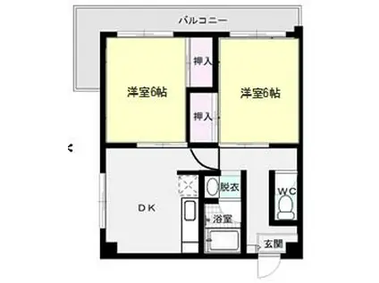 武石ビル(2DK/3階)の間取り写真