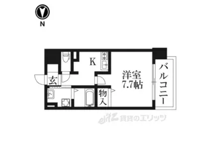 カスタリア京都西大路(1K/8階)の間取り写真