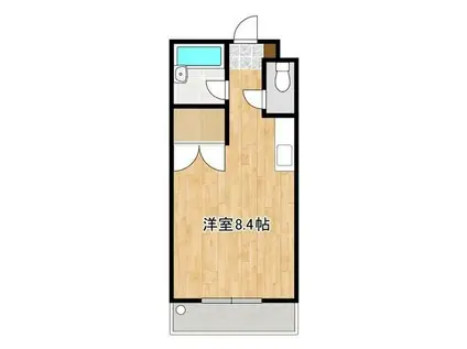 アンプルール新屋敷(ワンルーム/1階)の間取り写真