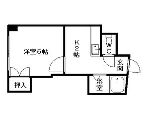 コスモス菊水(1K/7階)の間取り写真