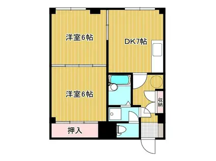 リアコート(2DK/3階)の間取り写真