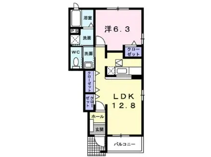 カーサ・ヴィオラ(1LDK/1階)の間取り写真