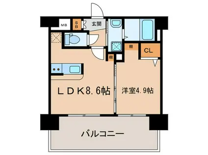 三島マンション博多駅東(1LDK/7階)の間取り写真