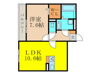 グレイスコート神戸住吉(1LDK/3階)の間取り写真