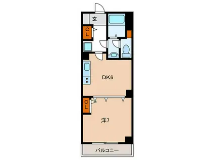 東須磨グリーンハイツ(1DK/1階)の間取り写真