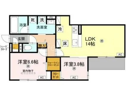 スペチアーレ小松(2LDK/1階)の間取り写真