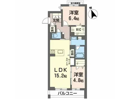 シャーメゾンW(2LDK/2階)の間取り写真