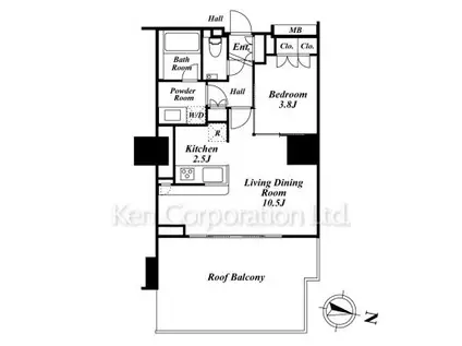 クレヴィア本郷(1LDK/3階)の間取り写真