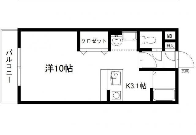 VEIN(1K/4階)の間取り写真