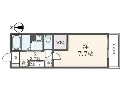 マストライフ府中小柳町(1K/1階)の間取り写真