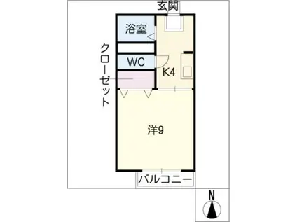 プロシード(1K/2階)の間取り写真