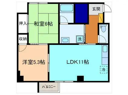 グレースフル犀川(2DK/1階)の間取り写真