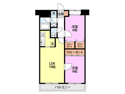 フィール白山公園(2LDK/8階)の間取り写真