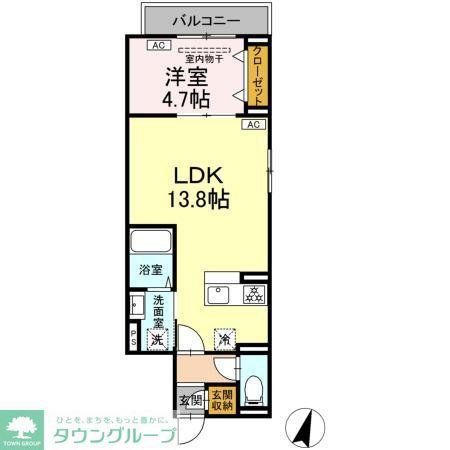 セレスティア扇VII(1LDK/2階)の間取り写真