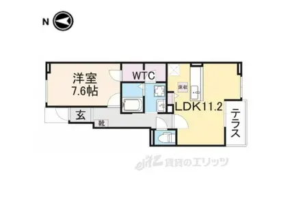 グランツオーベル正明寺Ⅰ(1LDK/1階)の間取り写真