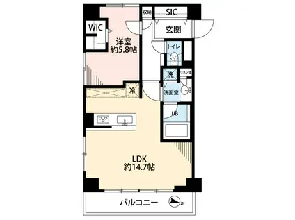マンション第2多摩川苑(1LDK/3階)の間取り写真