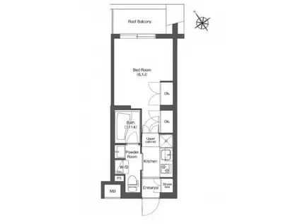 N コンフォリア不動前(1K/4階)の間取り写真
