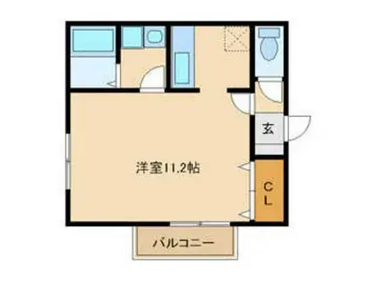 メイプルブランシェI(ワンルーム/1階)の間取り写真