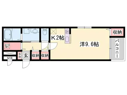 ワイズ オブリガード(1K/4階)の間取り写真