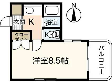 トーシン白島ビル(1K/5階)の間取り写真