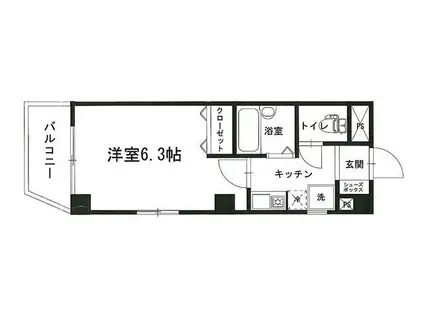 アクシーズV(1K/5階)の間取り写真